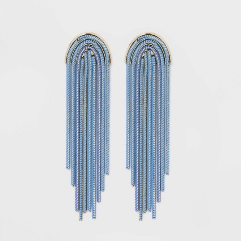 Target SUGARFIX by BaubleBar Chain Fringe Statement Earrings - Blue and gold